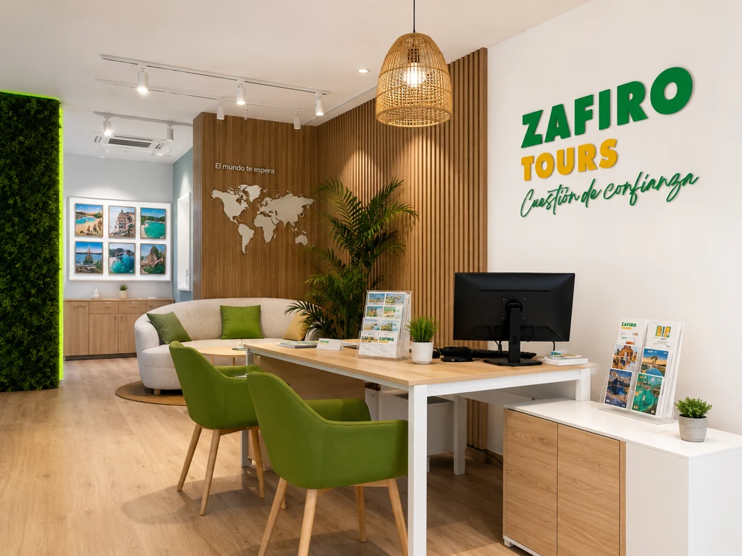 Interior de una agencia Zafiro Tours
